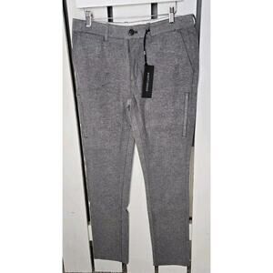 Nifty Genius Henry Travel Trouser Cargo Comfort Soft Pant Grey Herringbone 30x32